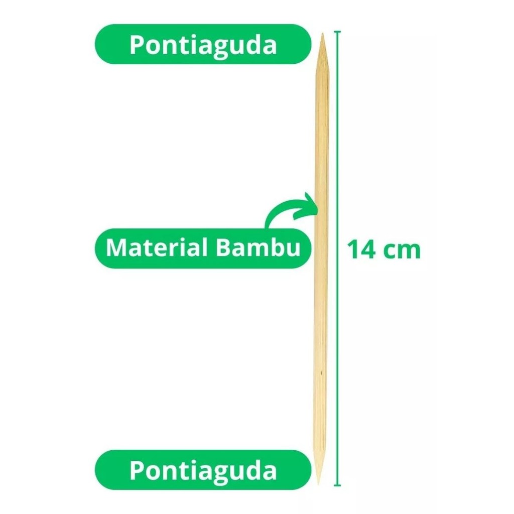Palito De Unha Bambu Chanfrado Inoven 100 Unidades
