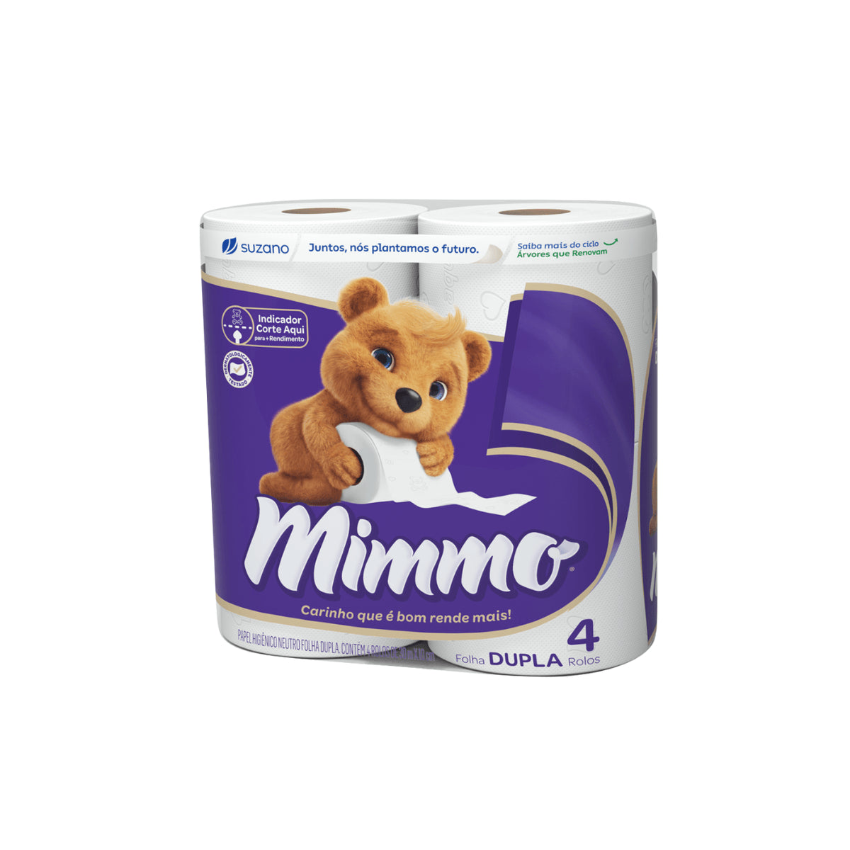 Papel Higiênico Folha Dupla 30m com 4 Rolos Mimmo