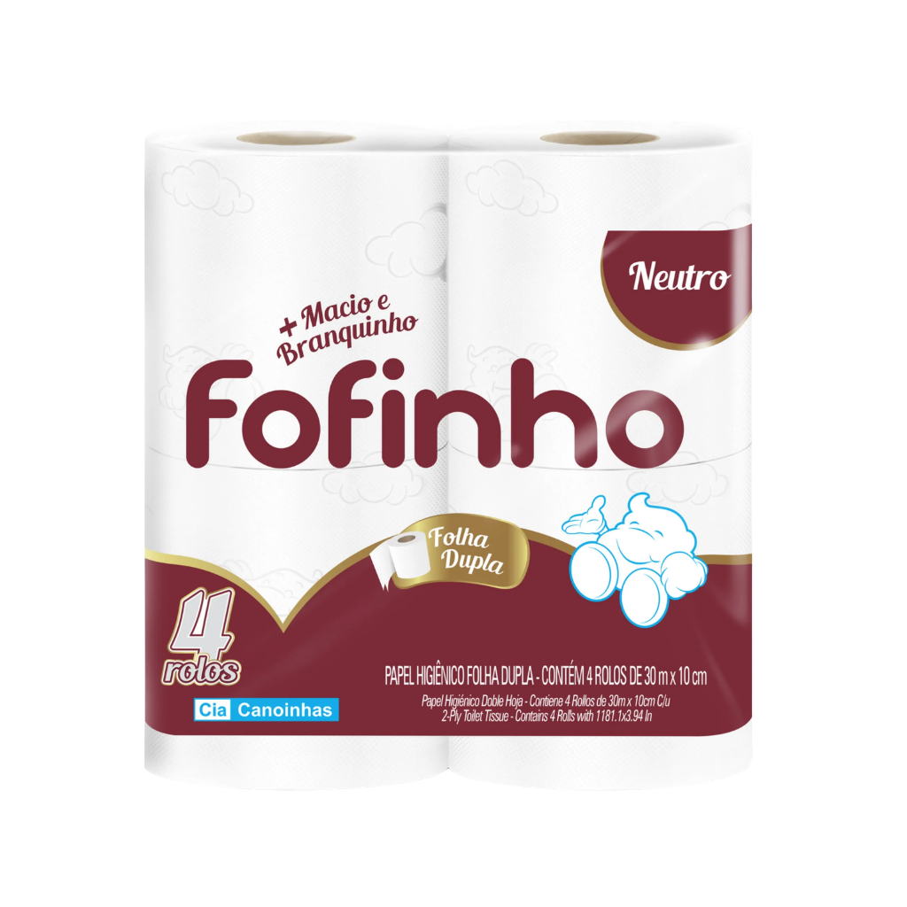 Papel Higiênico Fofinho Folha Dupla Neutro 30m C/4 Rolos