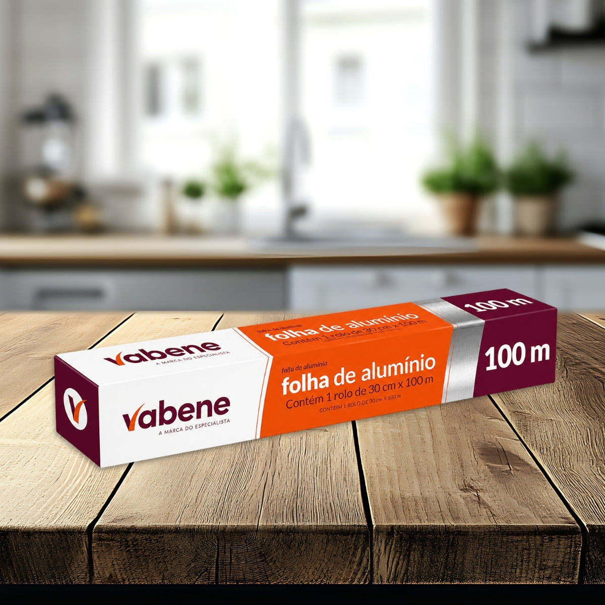 Papel Alumínio Para Forno Freezer 30cm x 100m Vabene