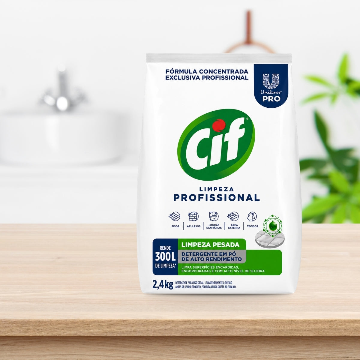 Detergente em Pó Limpeza Profissional Pesada Cif 2,4kg