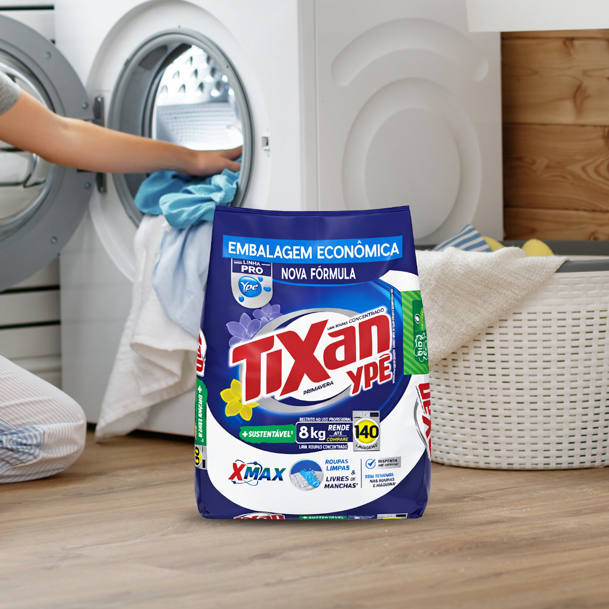 Sabão em Pó Concentrado Tixan Ypê Primavera Linha Pro 8kg