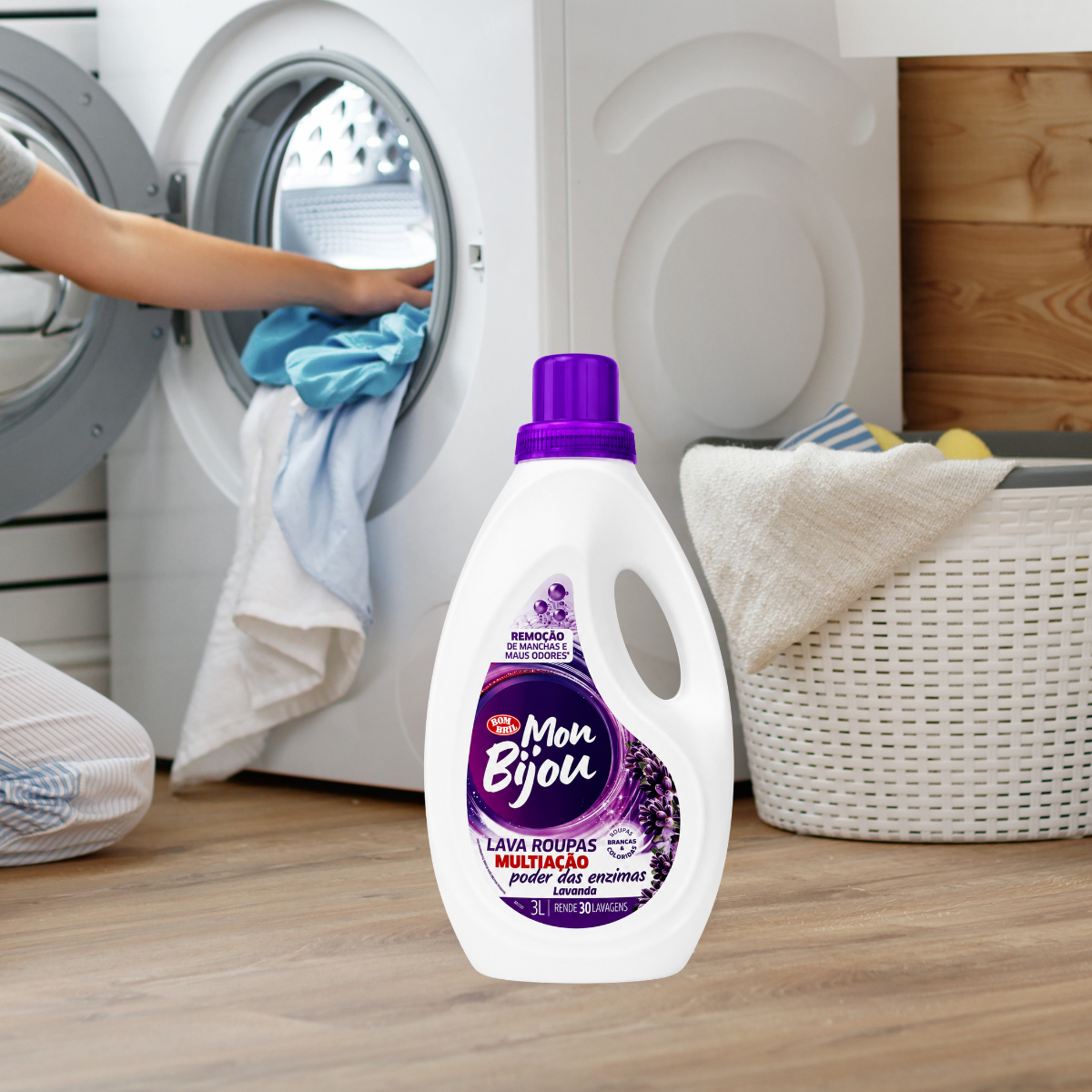 Sabão Lava Roupas Líquido Mon Bijou Multiação Lavanda 3L