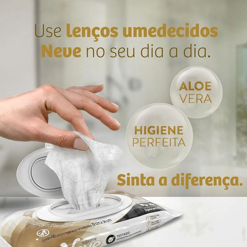 Lenço Umedecido Supreme Pacote com 48 Unidades Neve