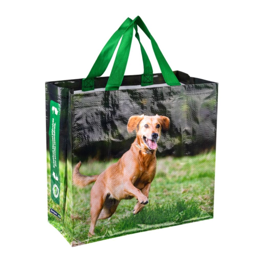 Sacola Reutilizável Cachorro Caramelo 39x18x35cm Bompack