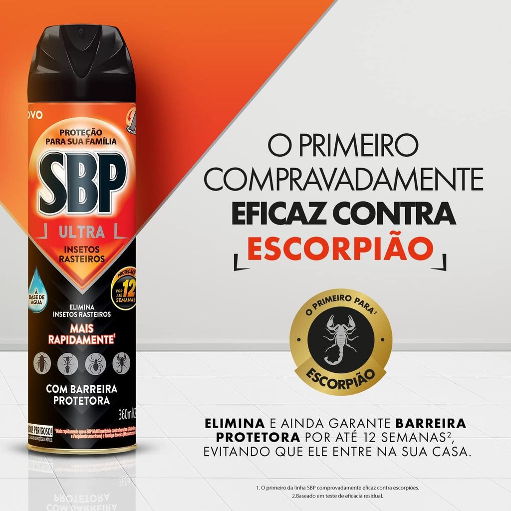 Inseticida Aerossol Ultra Insetos Rasteiros 360ml SBP