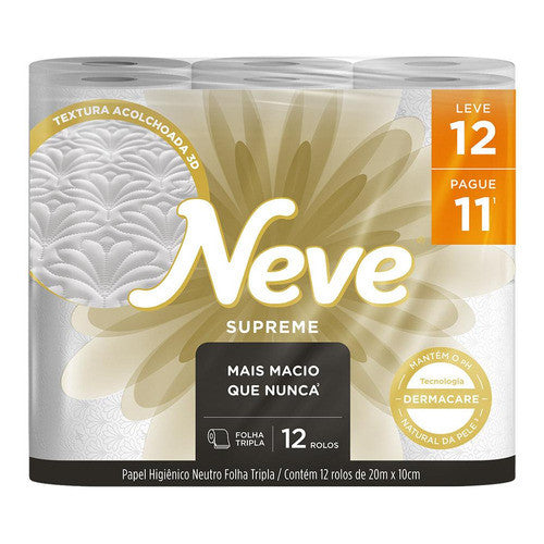 Papel Higiênico Folha Tripla 20m Leve 12 E Pague 11 Neve