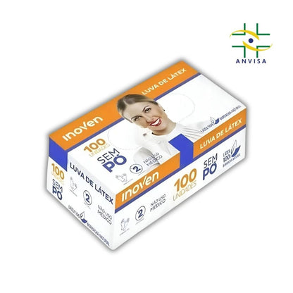 Luva Látex Sem Pó Inoven Com 100 Unidades - G