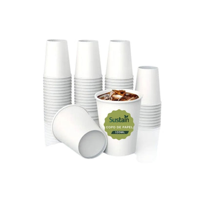 Copo De Papel Branco 120ml Com 50 Unidades Talge
