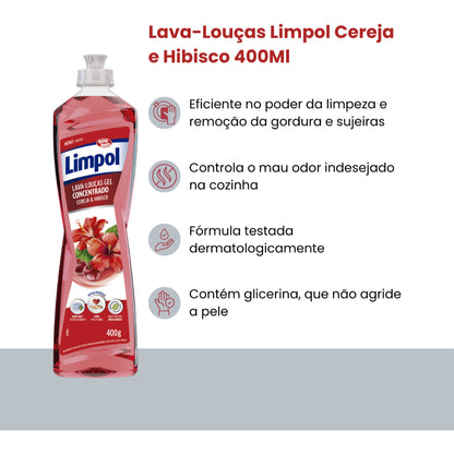 Detergente Em Gel Limpol Cereja e Hibisco 400g