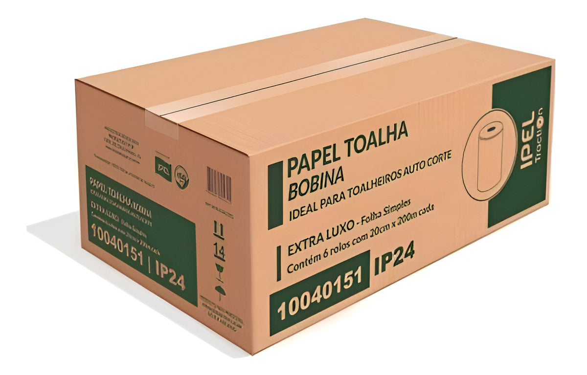 Papel Toalha Bobina Traction IP24 6x200m Ipel