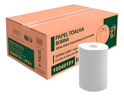 Papel Toalha Bobina Traction IP24 6x200m Ipel