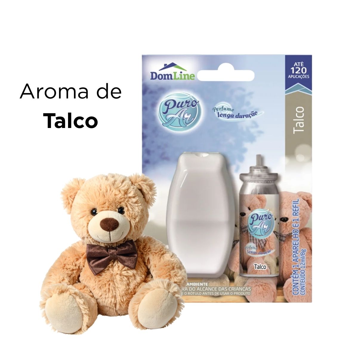 Odorizador Spray Talco Refil Aparelho 12ml Puro Ar