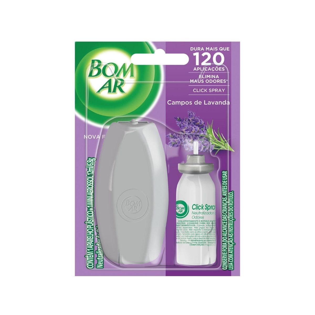 Odorizador De Ambiente Click Lavanda 12ml Com Aparelho E Refil