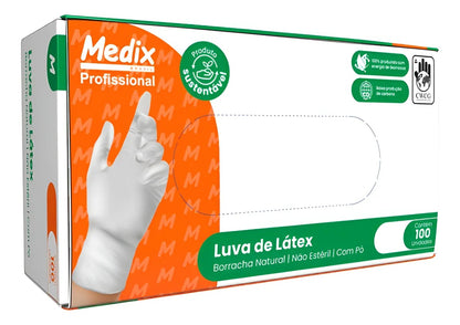 Luva De Látex Com Pó Medix - M