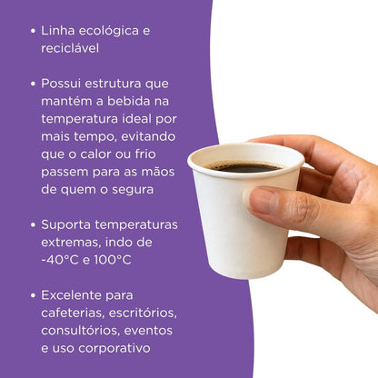 Copo De Papel Branco 120ml 25 Unidades  Inoven