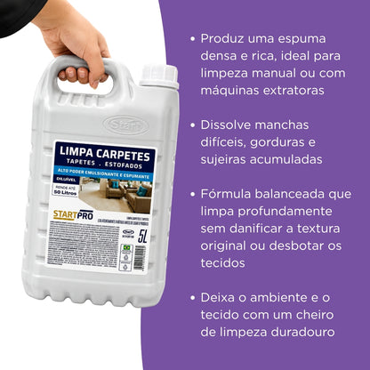 Limpa Carpetes Tapetes Estofados Profissional Start 5 Litros