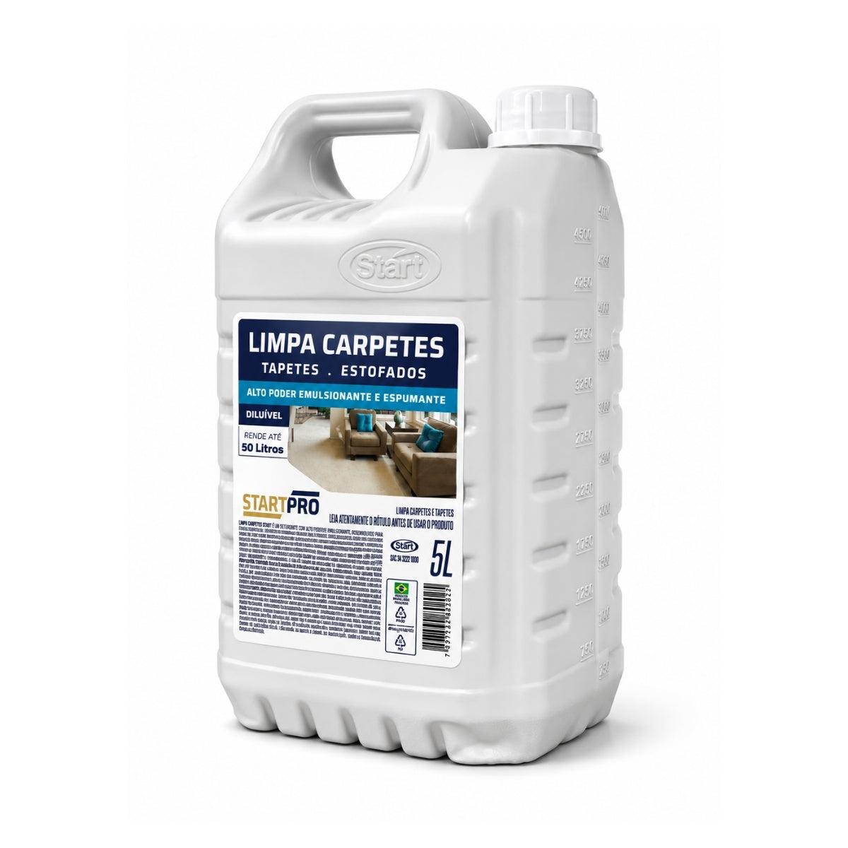 Limpa Carpetes Tapetes Estofados Profissional Start 5 Litros