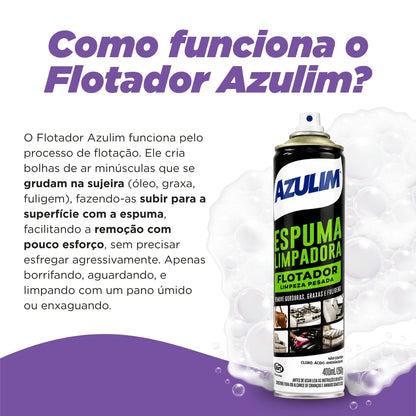 Espuma Limpadora Flotador Limpeza Pesada Azulim 400ml