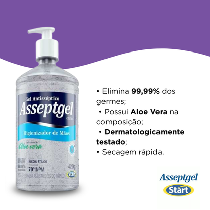 Álcool Gel 70% Asseptgel 420g