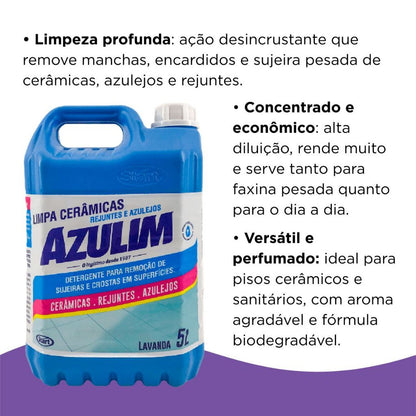 Limpa Cerâmicas, Azulejos e Rejuntes Azulim 5L