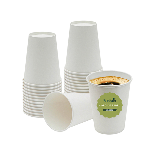 Copo De Papel Branco 120ml Com 50 Unidades Talge