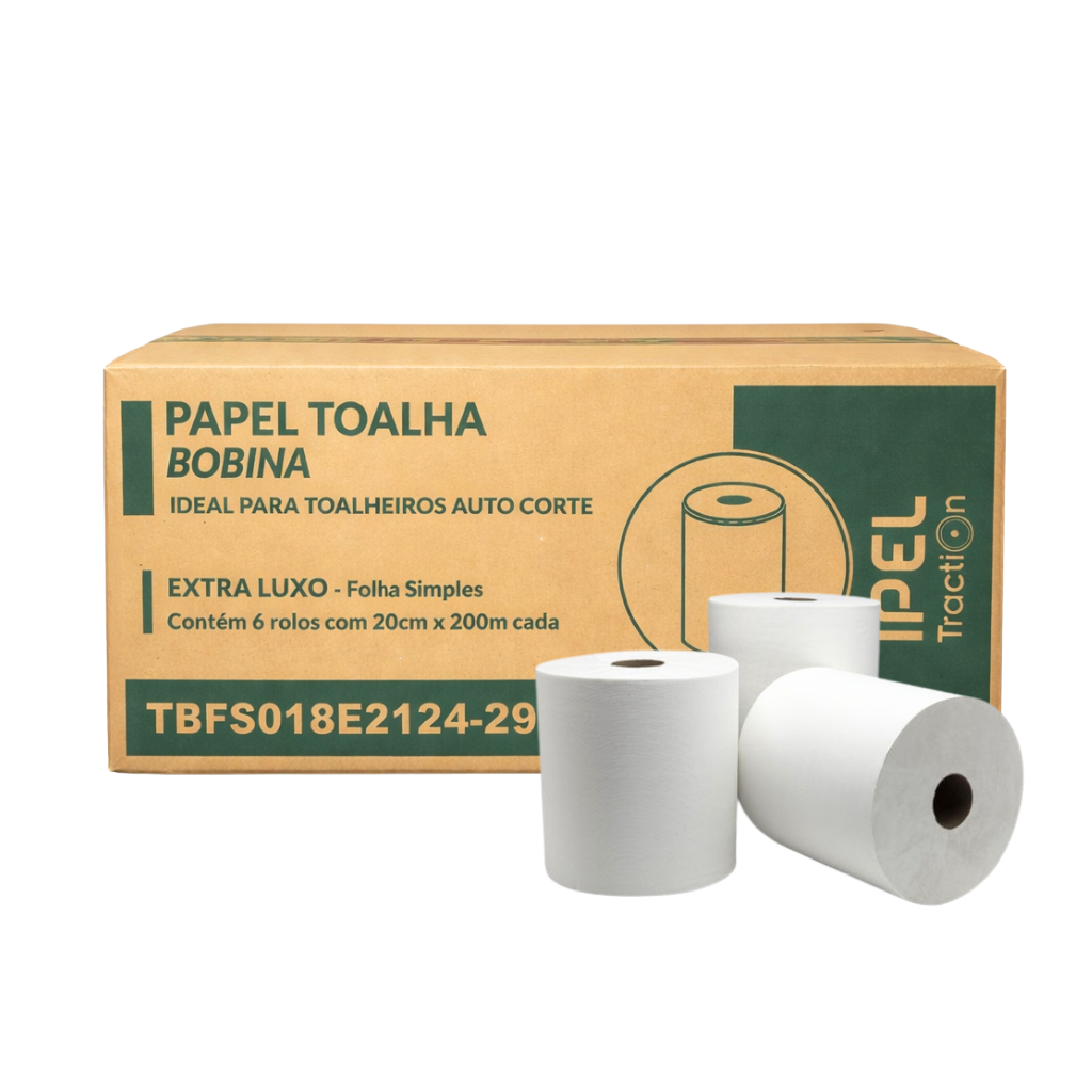 Papel Toalha Bobina Traction IP24 6x200m Ipel