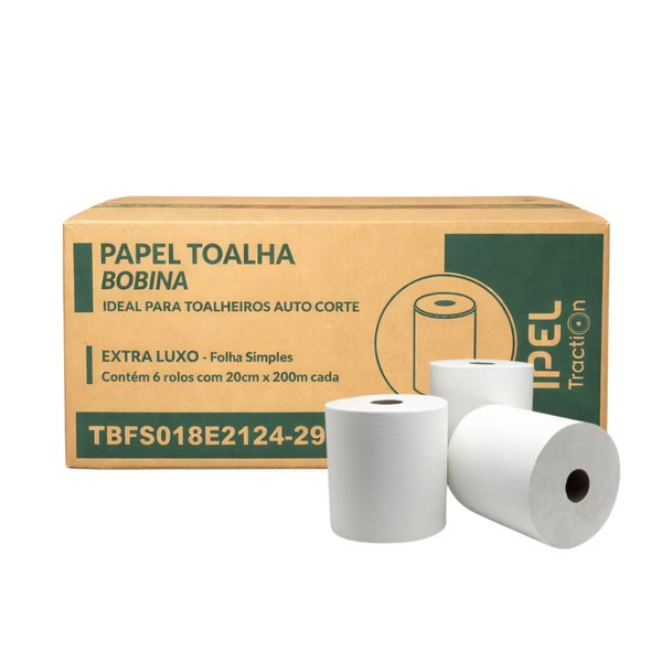 Papel Toalha Bobina Traction IP24 6x200m Ipel