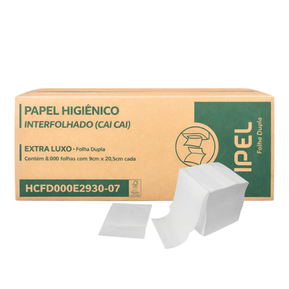 Papel Higiênico Interfolhado Folha Dupla 8000 Folhas Ipel