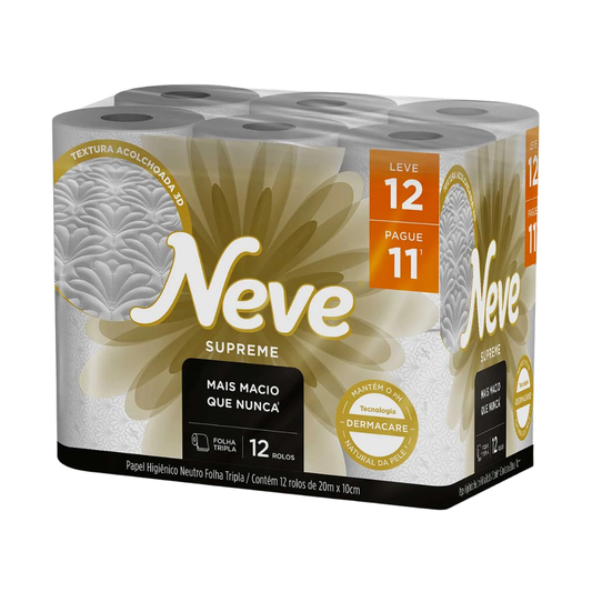 Papel Higiênico Folha Tripla 20m Leve 12 E Pague 11 Neve