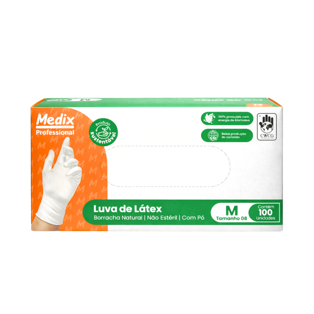 Luva De Látex Com Pó Medix - M
