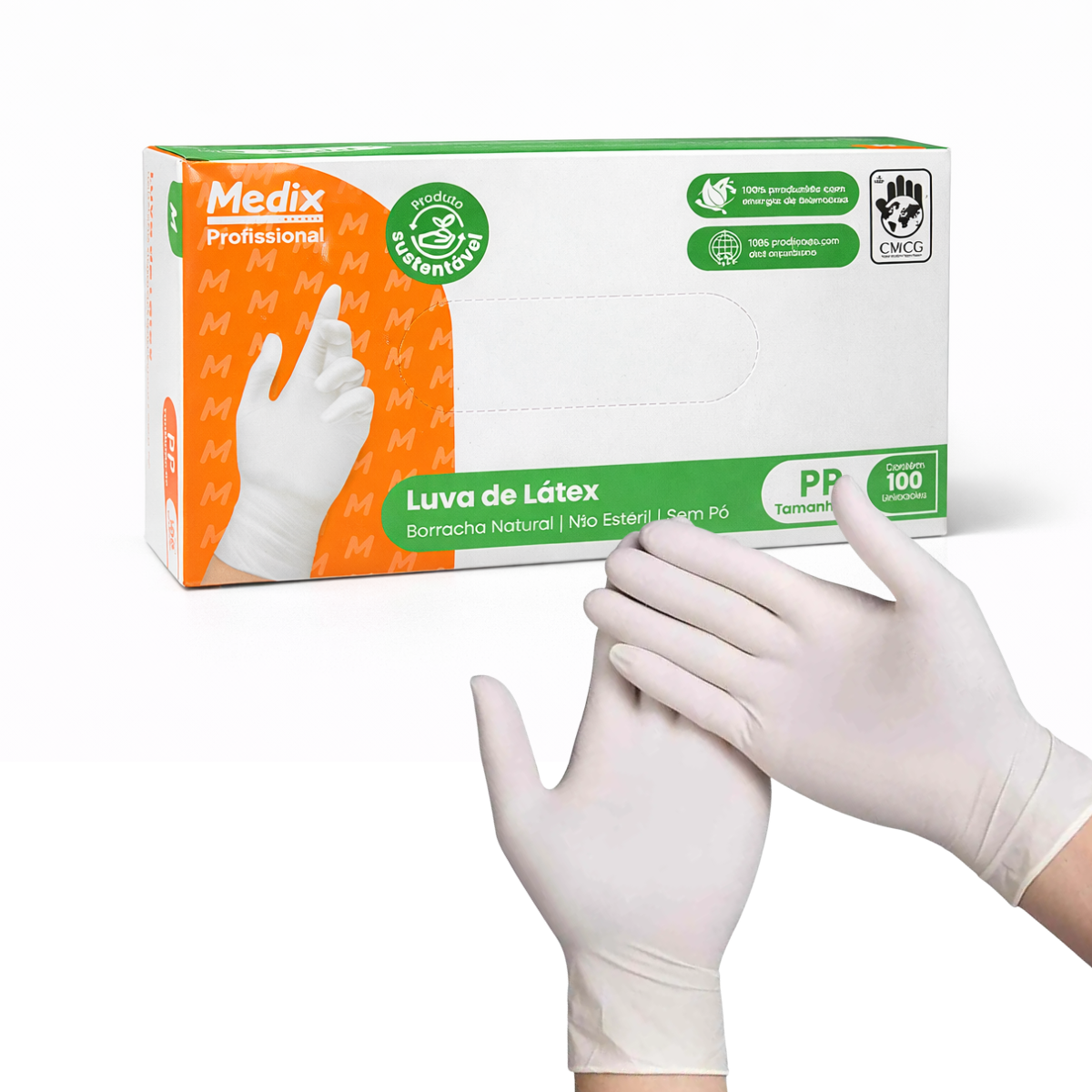 Luva De Látex Sem Pó Medix 100 Unidades  - PP