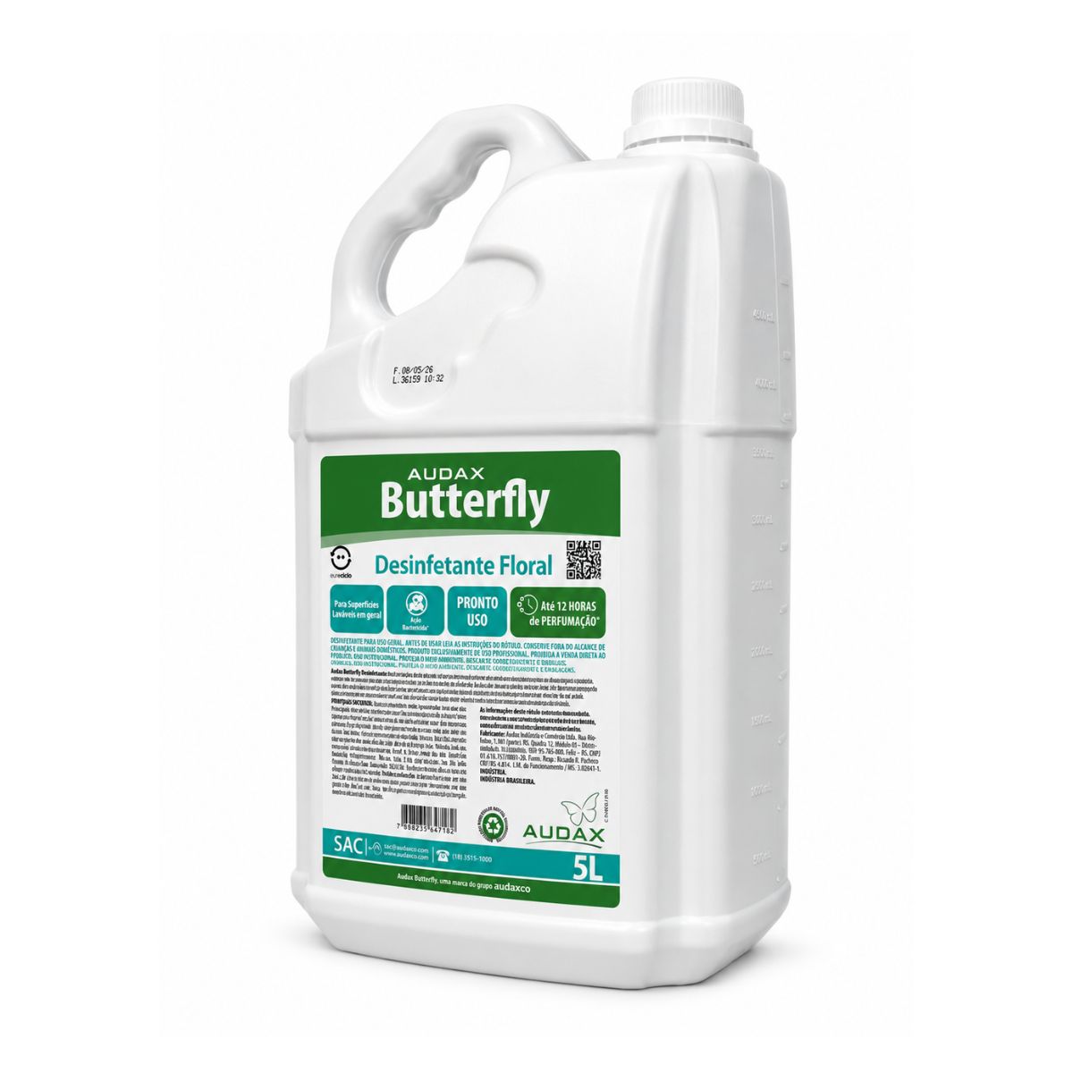 Desinfetante Butterfly Floral Pronto Uso 5 Litros Audax