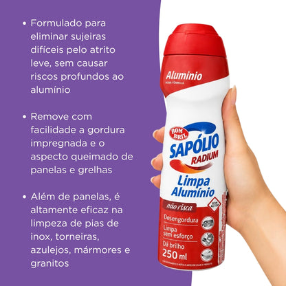 Sapólio Radium Cremoso Limpa Alumínio 250ml Bombril