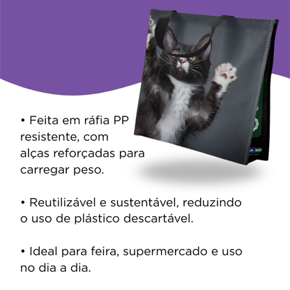 Sacola Reutilizável Gato Bompack