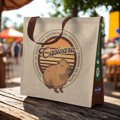 Sacola Reutilizável Capivara Marrom Bompack