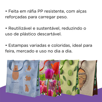 Sacola Reutilizável Capivara Marrom Bompack