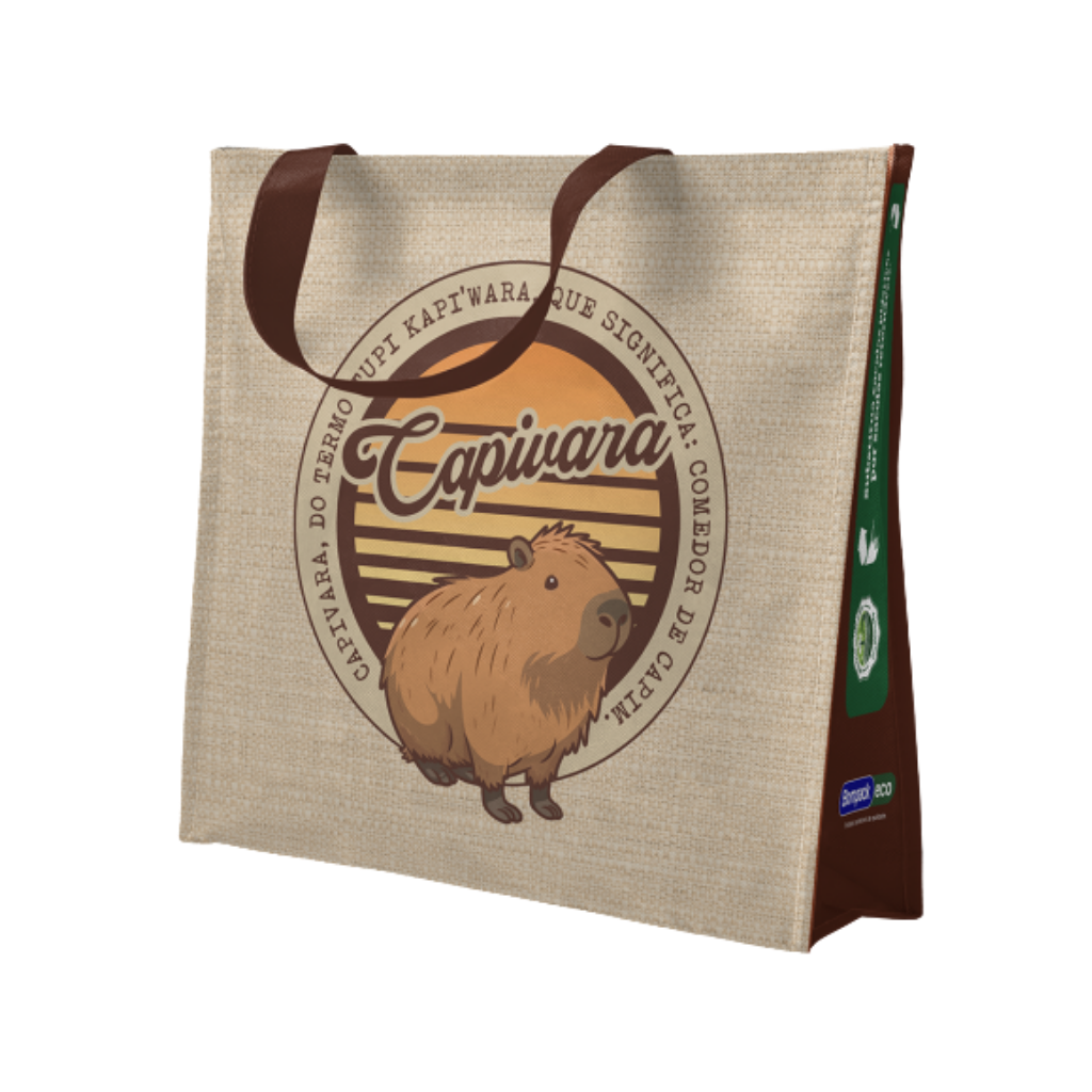 Sacola Reutilizável Capivara Marrom Bompack