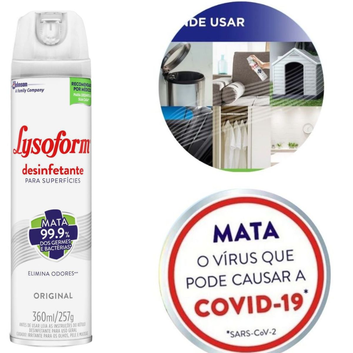 Desinfetante Aerossol Lysoform 360ml