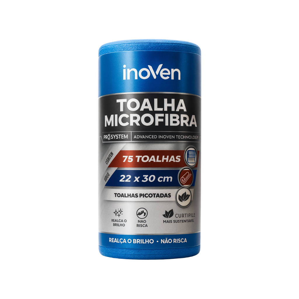Rolo de Pano de Microfibra Inoven 30x30cm com 75 Unidades