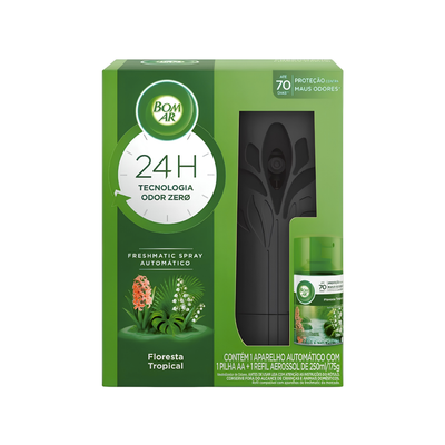 Bom Ar Freshmatic Aparelho + Refil Floresta Tropical 250ml