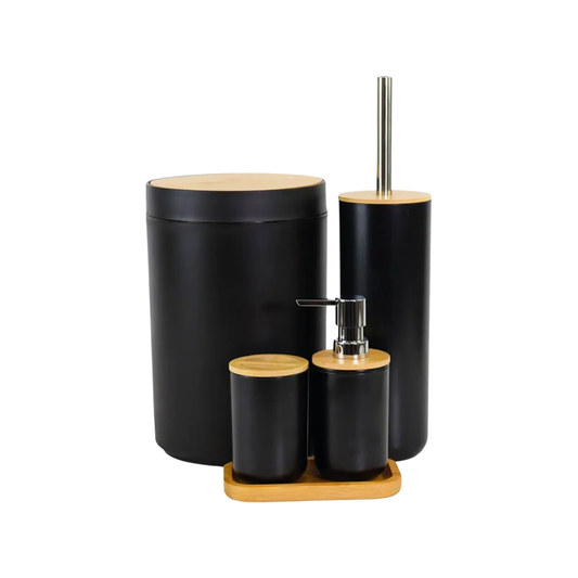 Conjunto para Banheiro Preto Life Mood 5 Peças Nobre