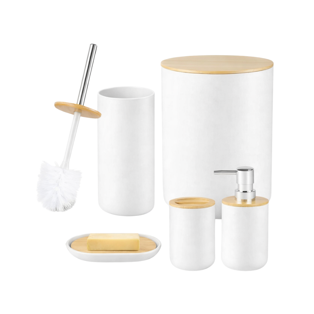 Conjunto para Banheiro Branco Life Mood 5 Peças Nobre