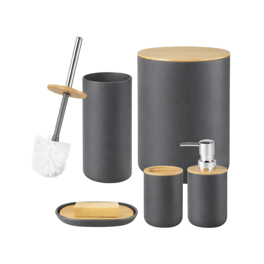 Conjunto para Banheiro Cinza Life Mood 5 Peças Nobre