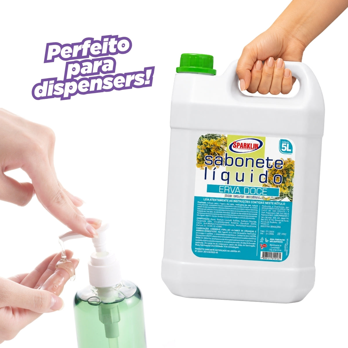Sabonete Líquido Uso Geral Erva Doce Sparklin 5 Litros