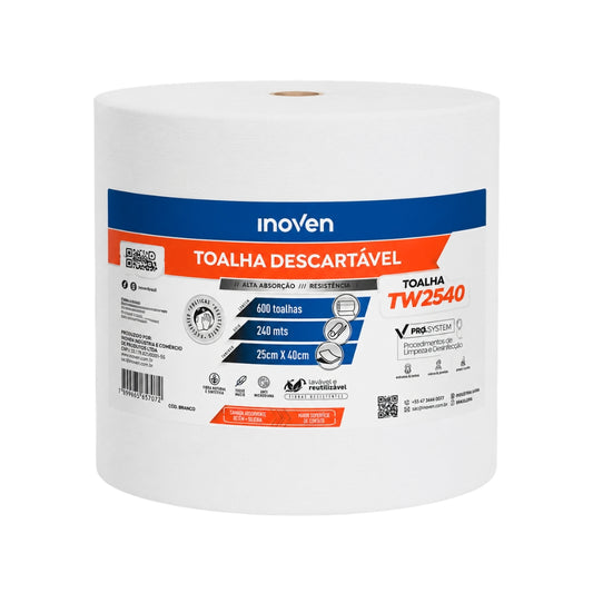 Toalha Descartável Pano Wiper 25x40 240mts 600Toalhas Inoven