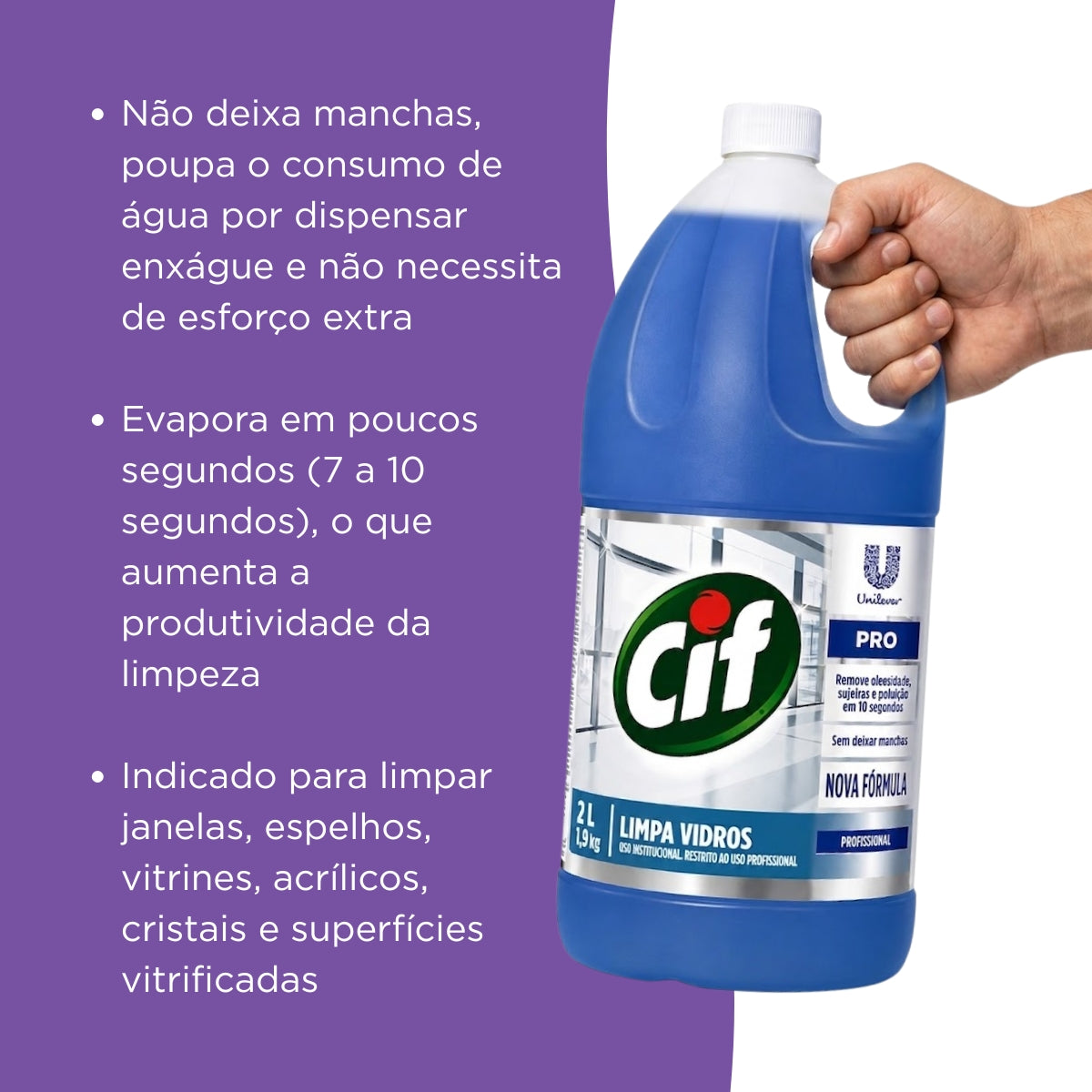Limpa Vidros Profissional Secagem Ultrarápida Cif 2 Litros