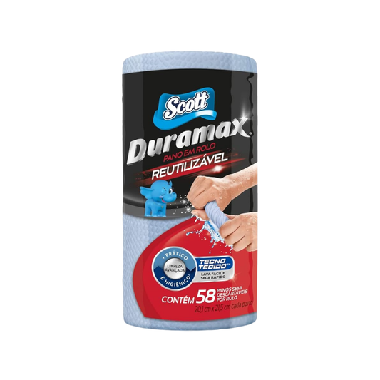 Pano Reutilizável Scott Duramax Azul Rolo com 58 Panos