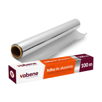 Papel Alumínio Para Forno Freezer 30cm x 100m Vabene