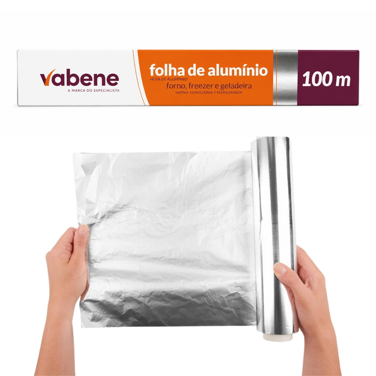 Papel Alumínio Para Forno Freezer 30cm x 100m Vabene